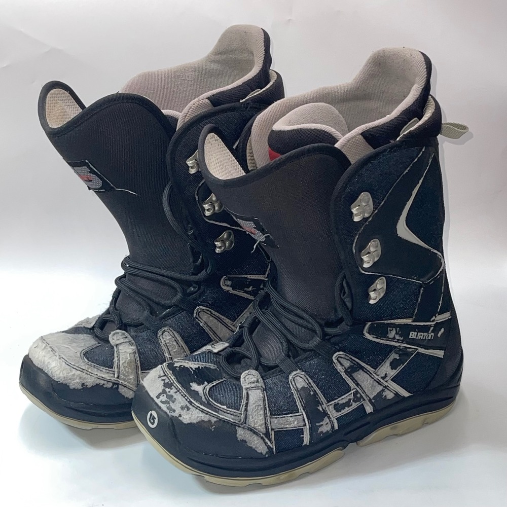Burton Moto Snowboard Boots Mens 9.5 Black Gray Lace Up Soft Flex All Mountain